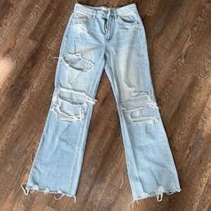 Flying Monkey Distressed Light Blue Women's Jeans